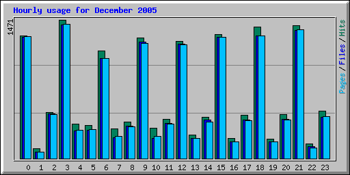 Hourly usage for December 2005