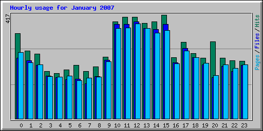 Hourly usage for January 2007