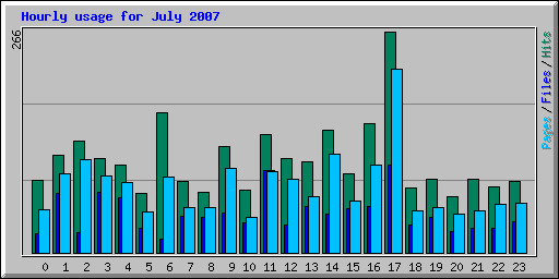 Hourly usage for July 2007
