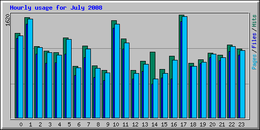Hourly usage for July 2008