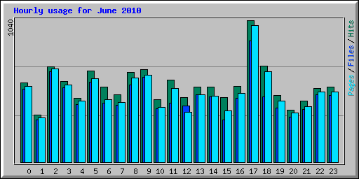 Hourly usage for June 2010