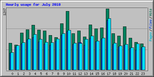 Hourly usage for July 2010