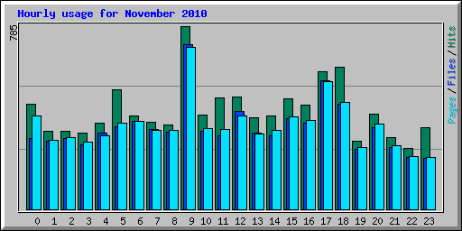 Hourly usage for November 2010