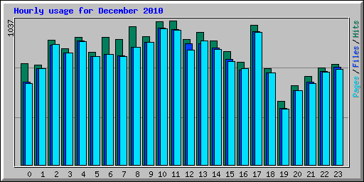 Hourly usage for December 2010