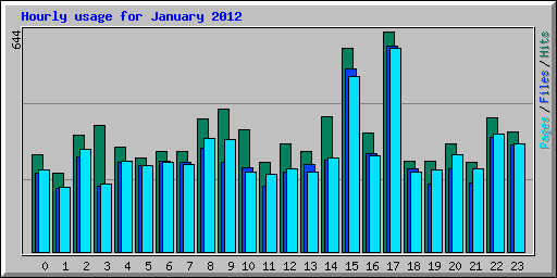 Hourly usage for January 2012