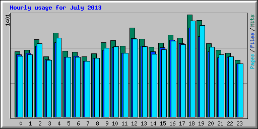 Hourly usage for July 2013