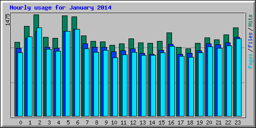 Hourly usage for January 2014