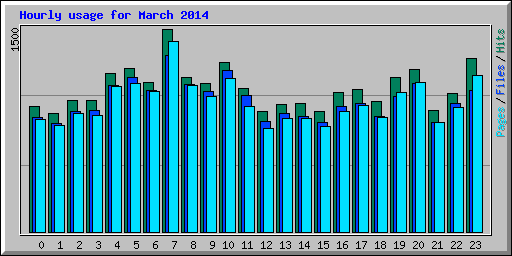 Hourly usage for March 2014