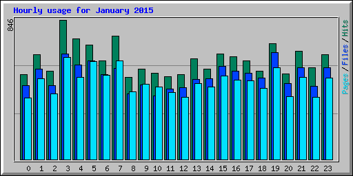 Hourly usage for January 2015