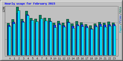 Hourly usage for February 2015
