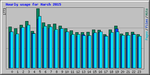 Hourly usage for March 2015