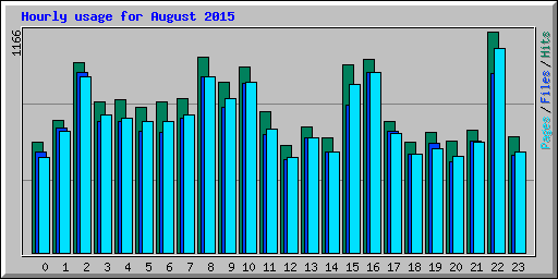 Hourly usage for August 2015