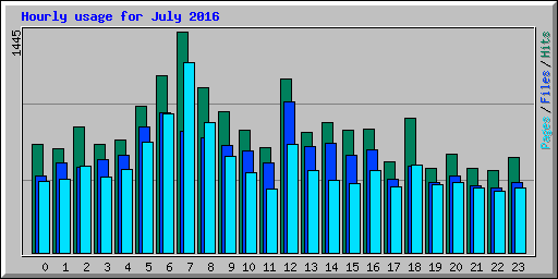 Hourly usage for July 2016