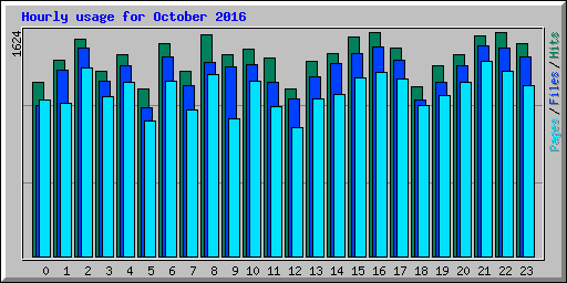 Hourly usage for October 2016