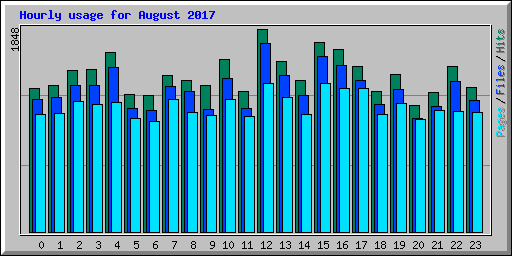 Hourly usage for August 2017