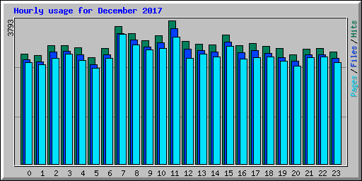 Hourly usage for December 2017