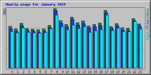 Hourly usage for January 2018