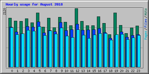 Hourly usage for August 2018