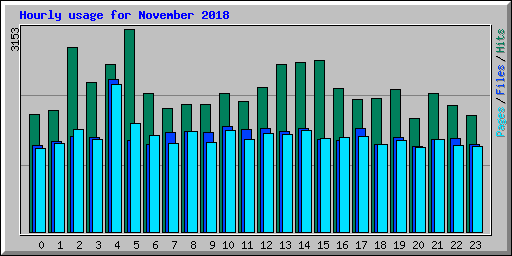 Hourly usage for November 2018
