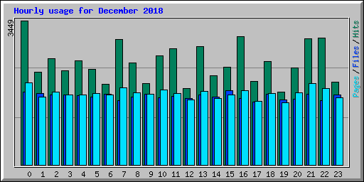 Hourly usage for December 2018