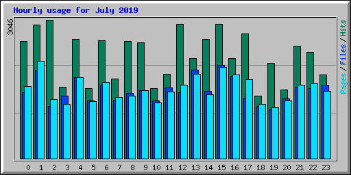 Hourly usage for July 2019
