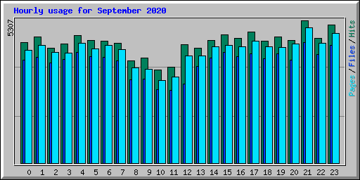 Hourly usage for September 2020