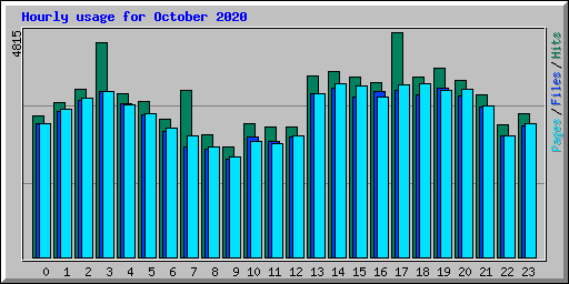Hourly usage for October 2020